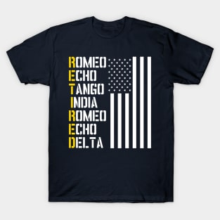 Military, Police, Pilot Retirement Gift Phonetic Alphabet T-Shirt